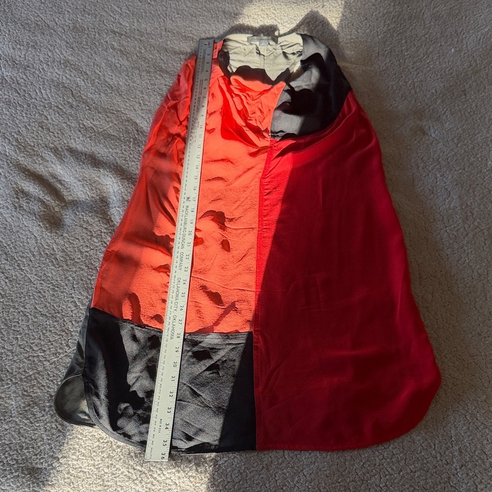 Alexander Wang Coral and Black Colorblock Mini Dress 100% Silk Size 8 - Picture 7 of 7